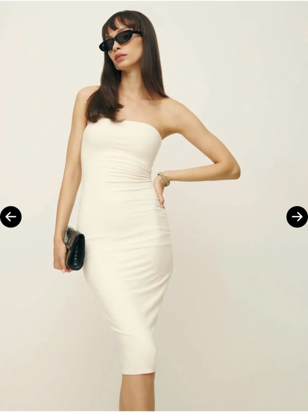 NWT Reformation Etta Knit Tube Midi Dress in Cream